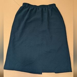 100% Wool Teal Blue Pencil Skirt